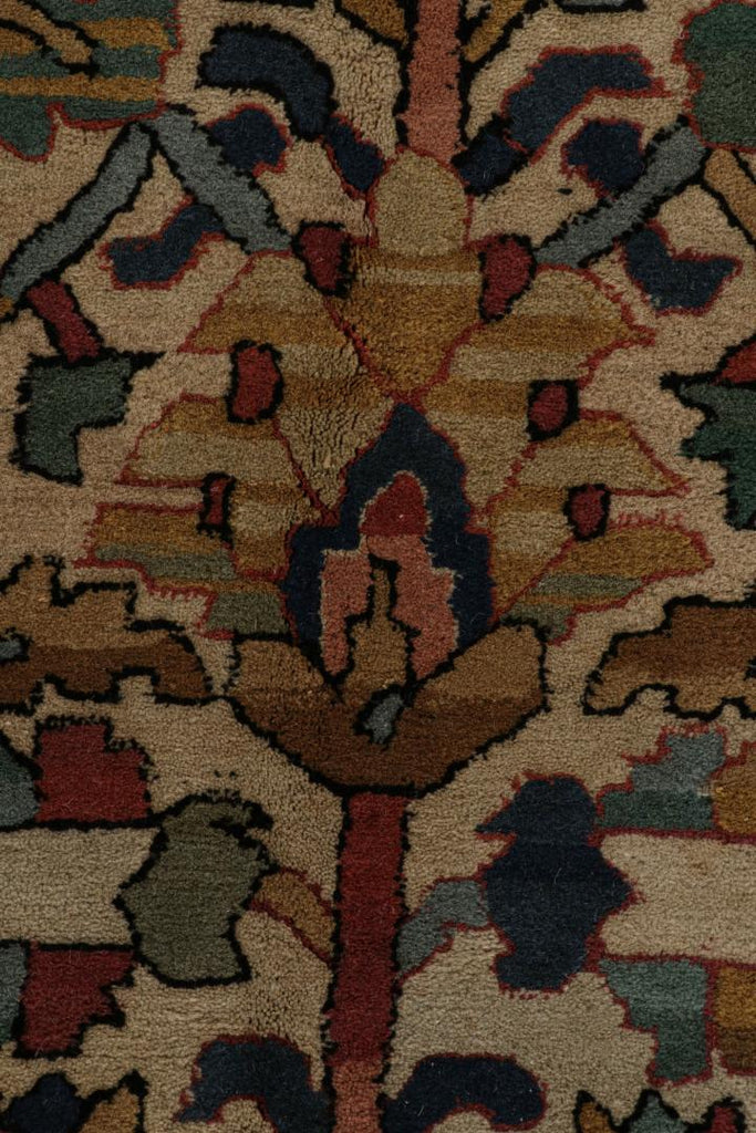 Vintage European Rug In Polychromatic Geometric Patterns