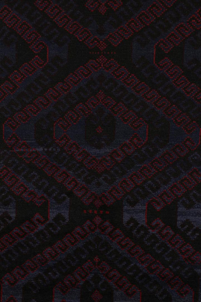 Vintage Balouch Tribal Rug In Blue With Red Geometric Patterns