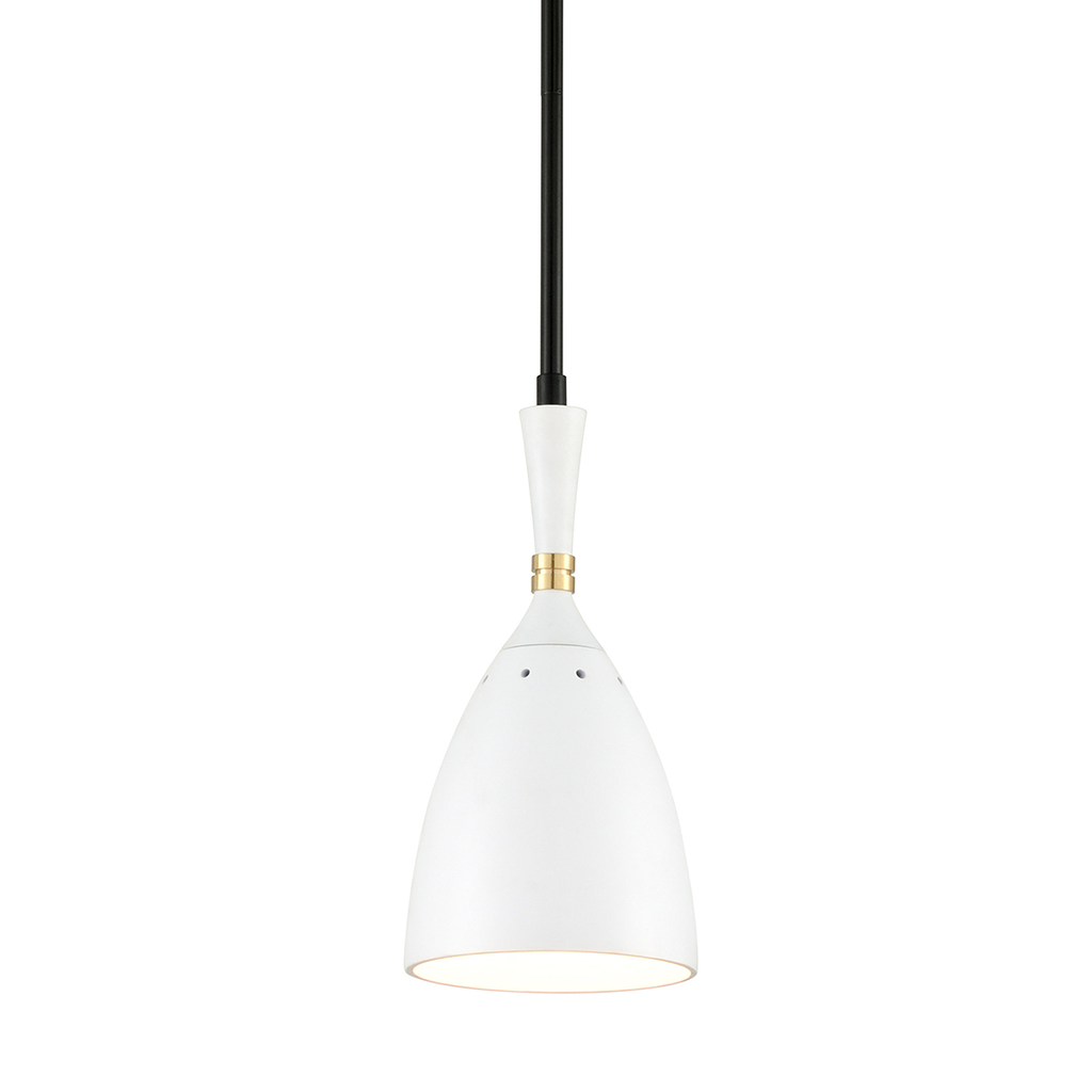 Utopia Pendant - Black Brass Off White Shades