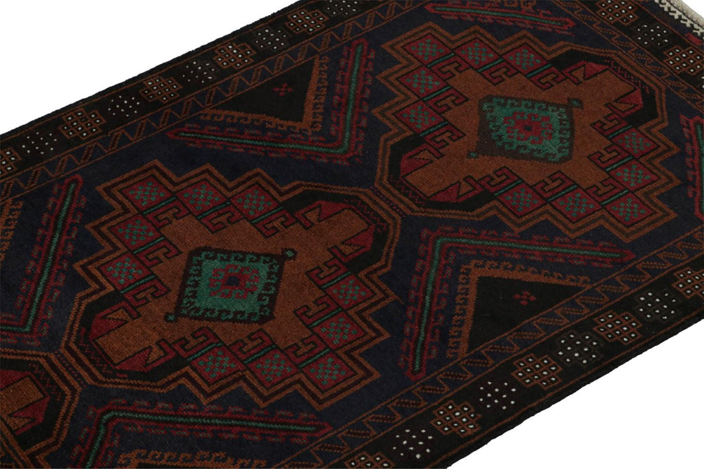 Vintage Balouch Persian Rug In Polychromatic Patterns 3x5