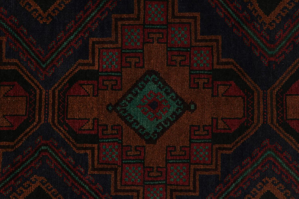 Vintage Balouch Persian Rug In Polychromatic Patterns 3x5