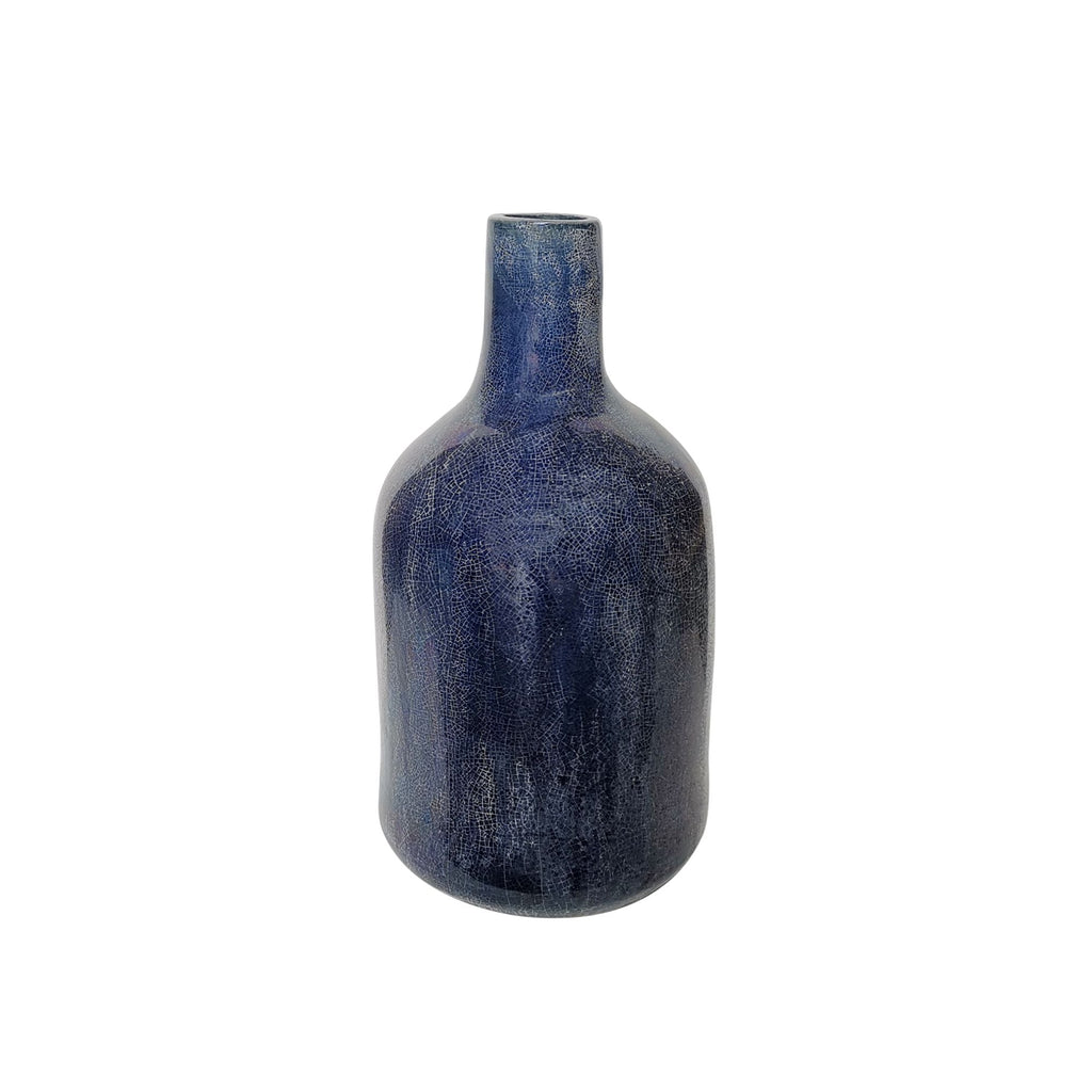 Handcrafted Pottery Liquor Bottle Cobalt Blue