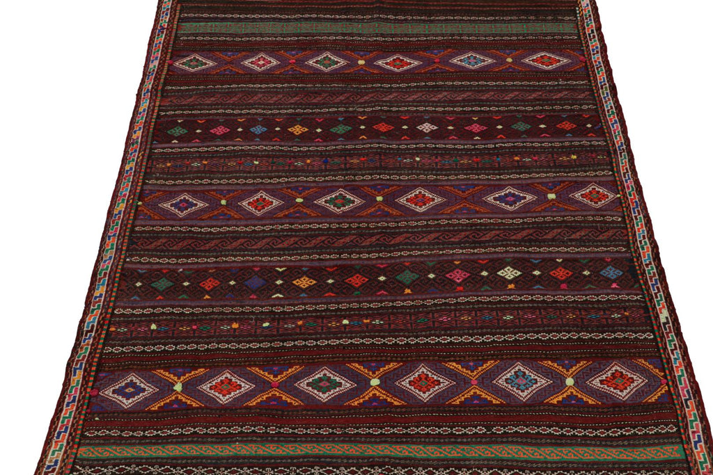 Vintage Balouch Persian Rug In Polychromatic Pattern 5x6