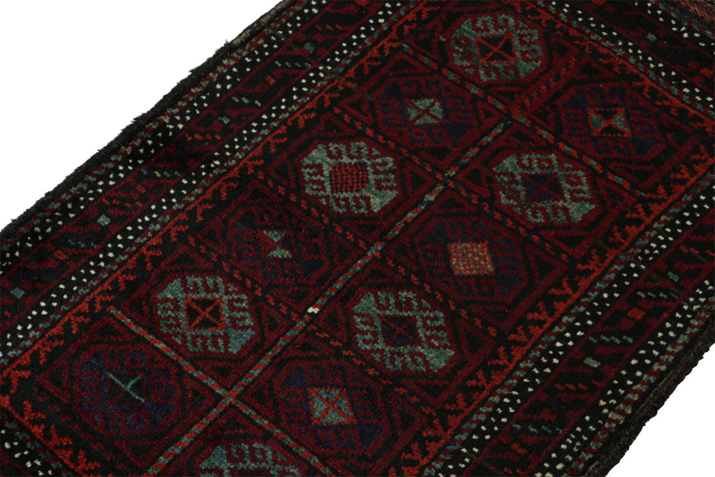 Vintage Balouch Persian Rug In Polychromatic Patterns 2x4