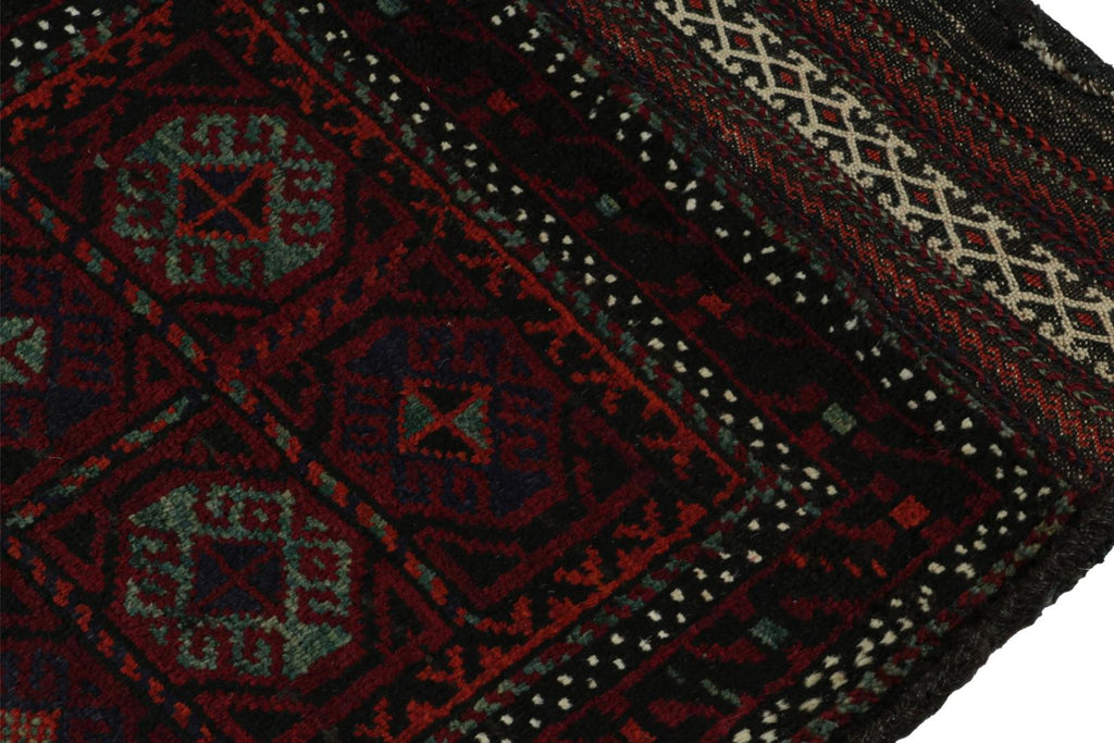 Vintage Balouch Persian Rug In Polychromatic Patterns 2x4