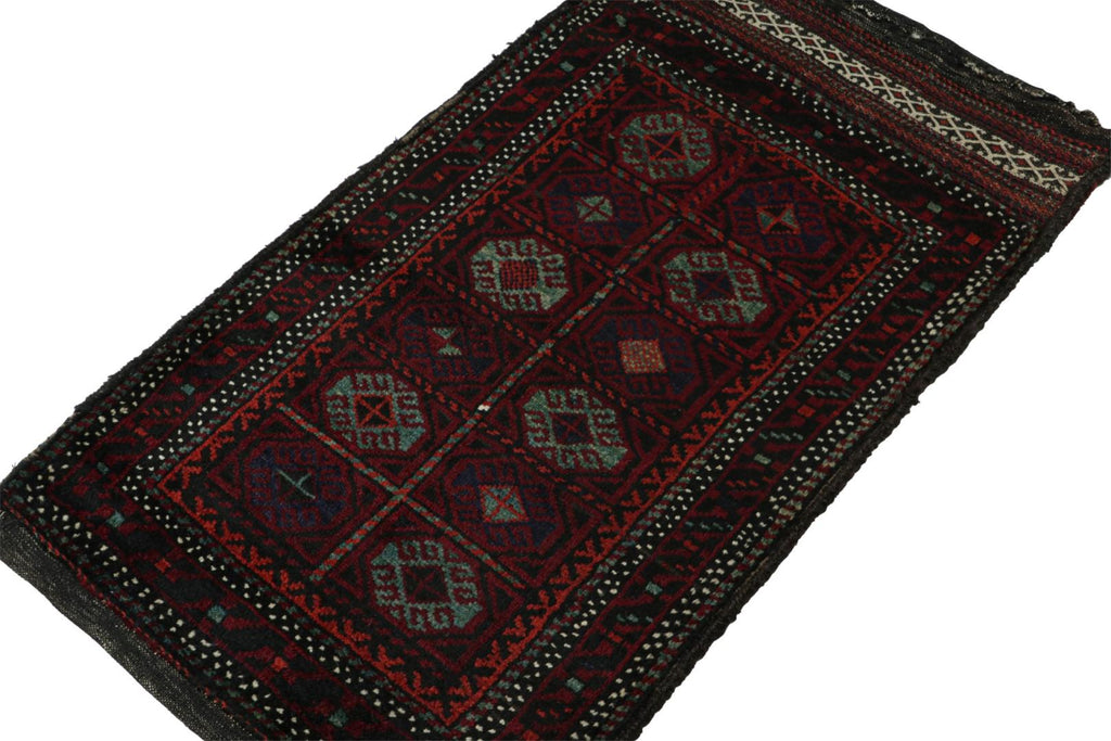 Vintage Balouch Persian Rug In Polychromatic Patterns 2x4