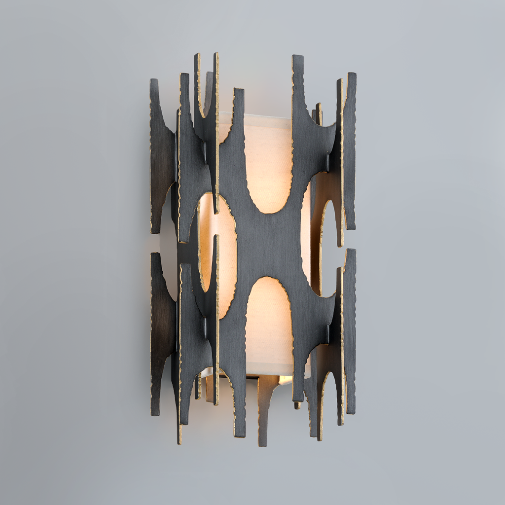 Confidant Wall Sconce - Graphite with Gold Leaf Highlght