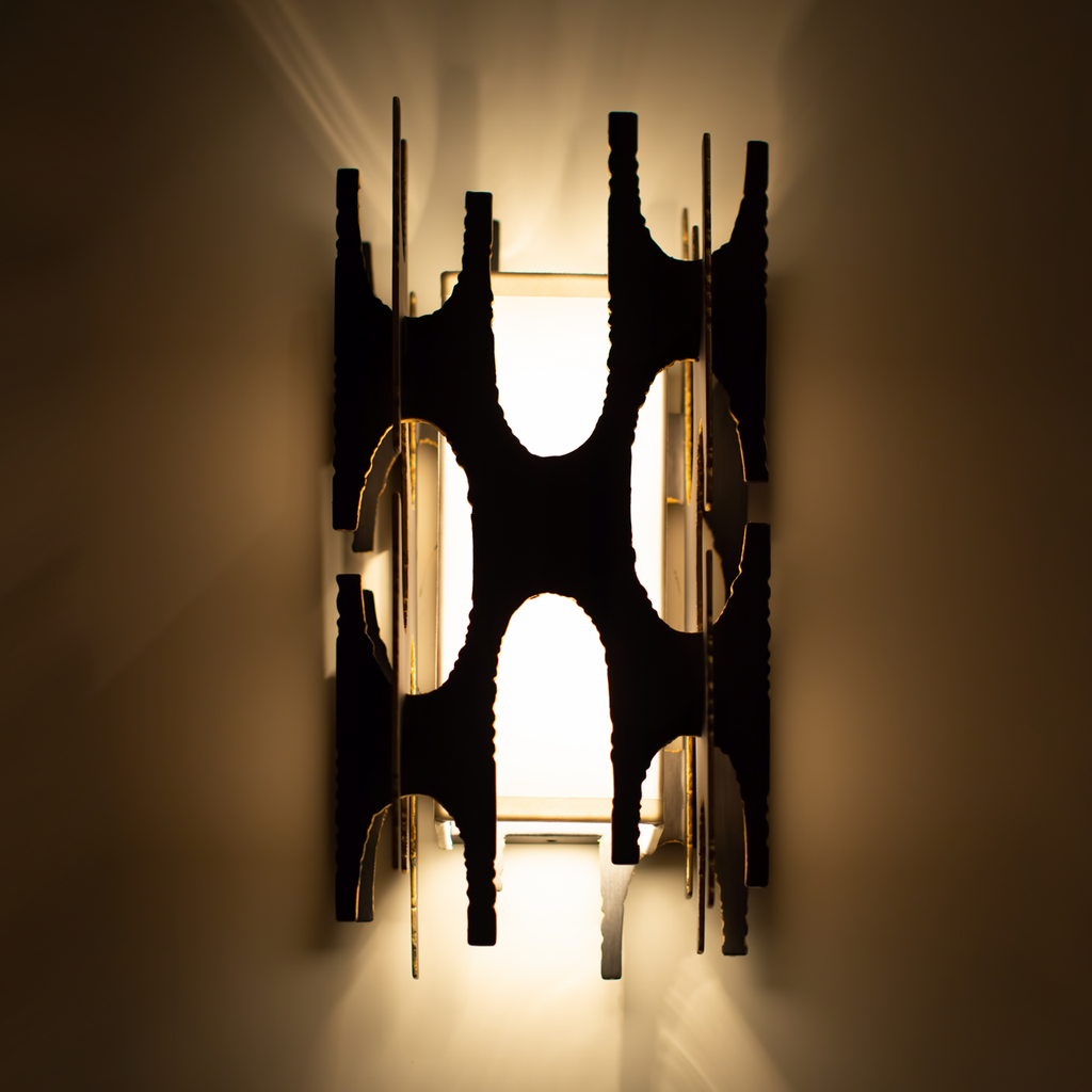 Confidant Wall Sconce - Graphite with Gold Leaf Highlght