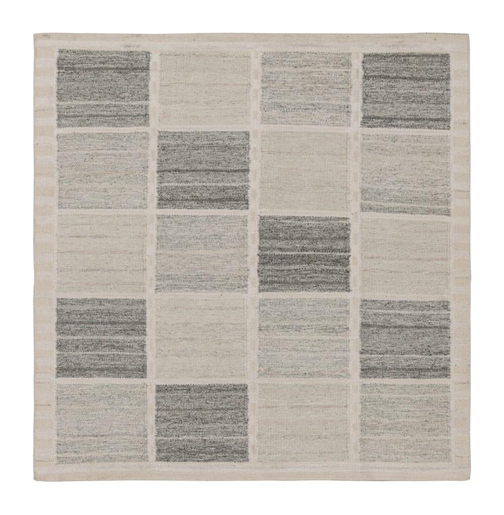 Scandinavian Rug In Gray Geometric Patterns