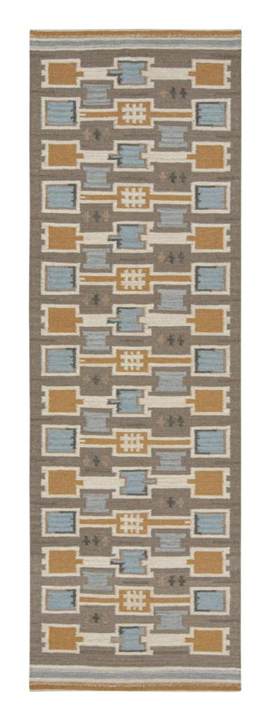 Scandinavian Rug In Gray With Geometric Patterns 4X14