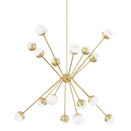 Saratoga 16 Ligh Chandelier - Aged Brass