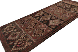 Vintage Afghan Kilim Runner Rug With Geometric Patterns 6x14