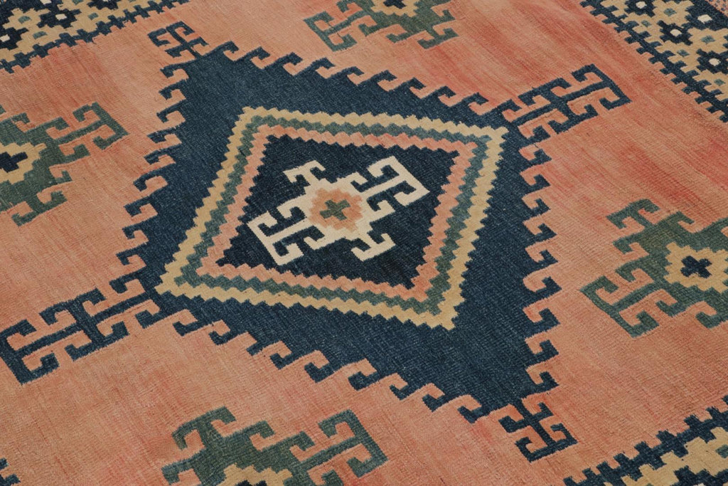 Vintage Persian Sofreh Kilim And Square Rug With Medallions