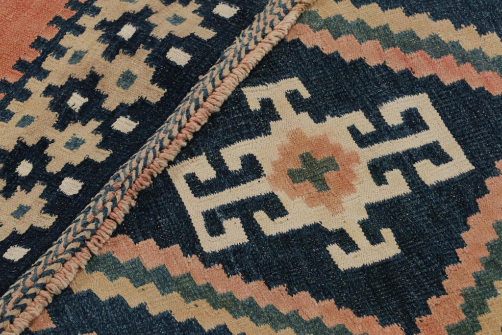 Vintage Persian Sofreh Kilim And Square Rug With Medallions