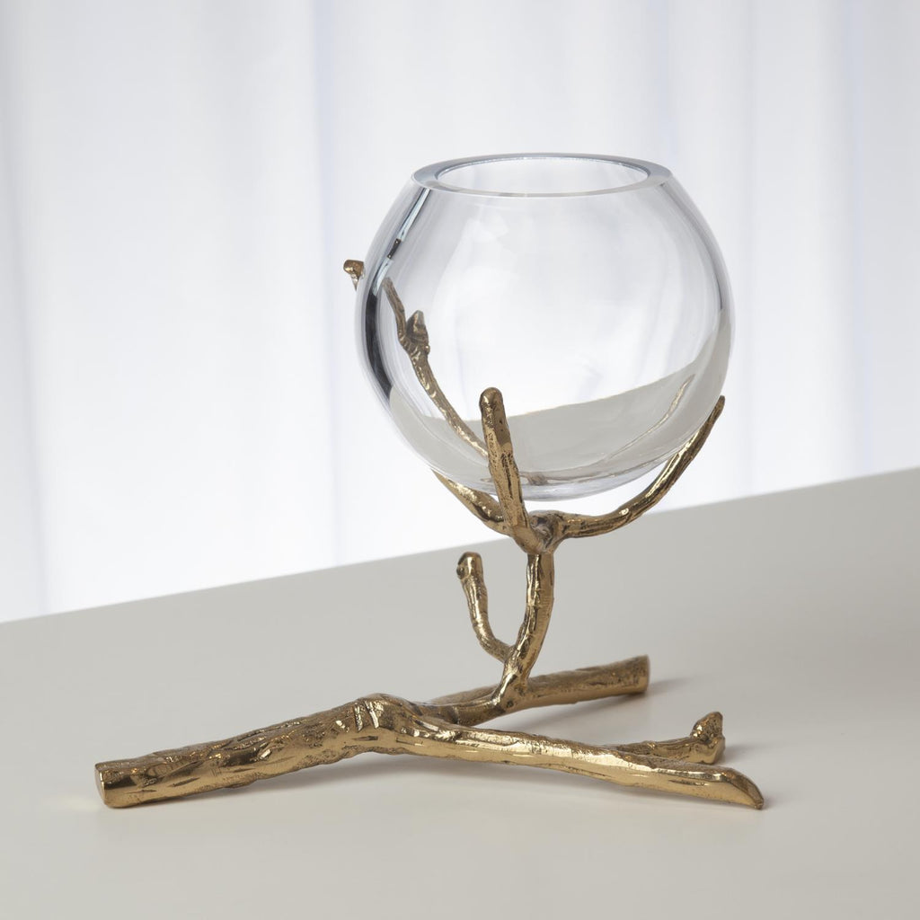 Twig Vase Holder, Brass