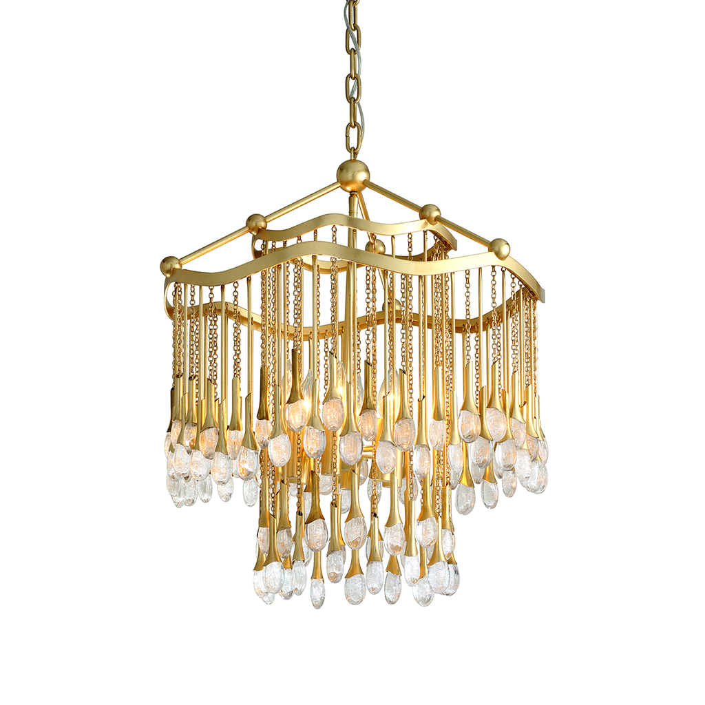 Kiara Chandelier 25" - Gold Leaf