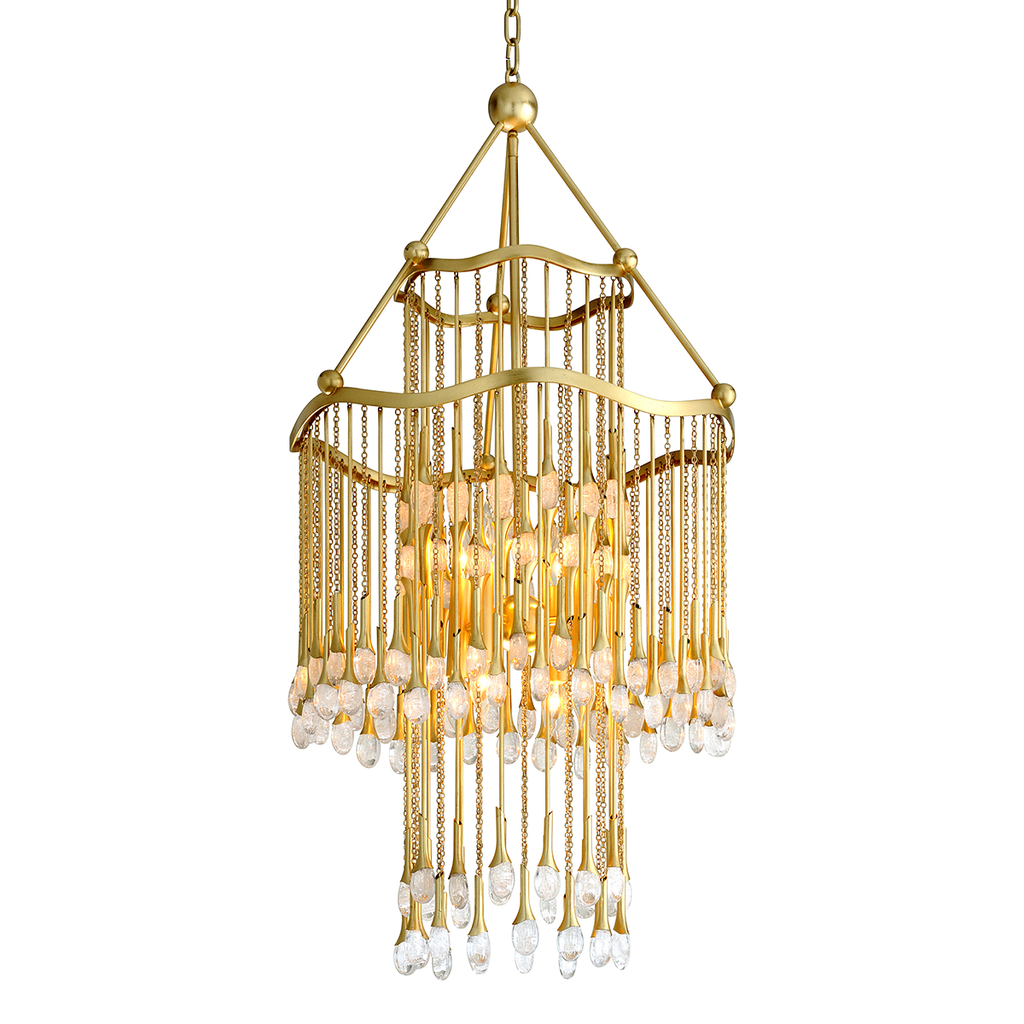 Kiara Chandelier 45" - Gold Leaf