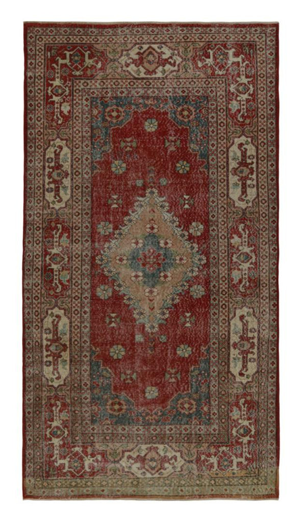 Vintage Zeki Muren Persian Inspired Rug In Beige Brown