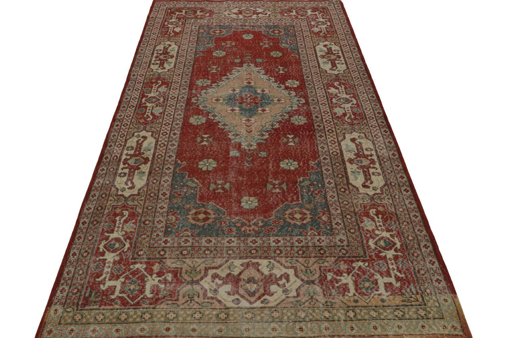 Vintage Zeki Muren Persian Inspired Rug In Beige Brown