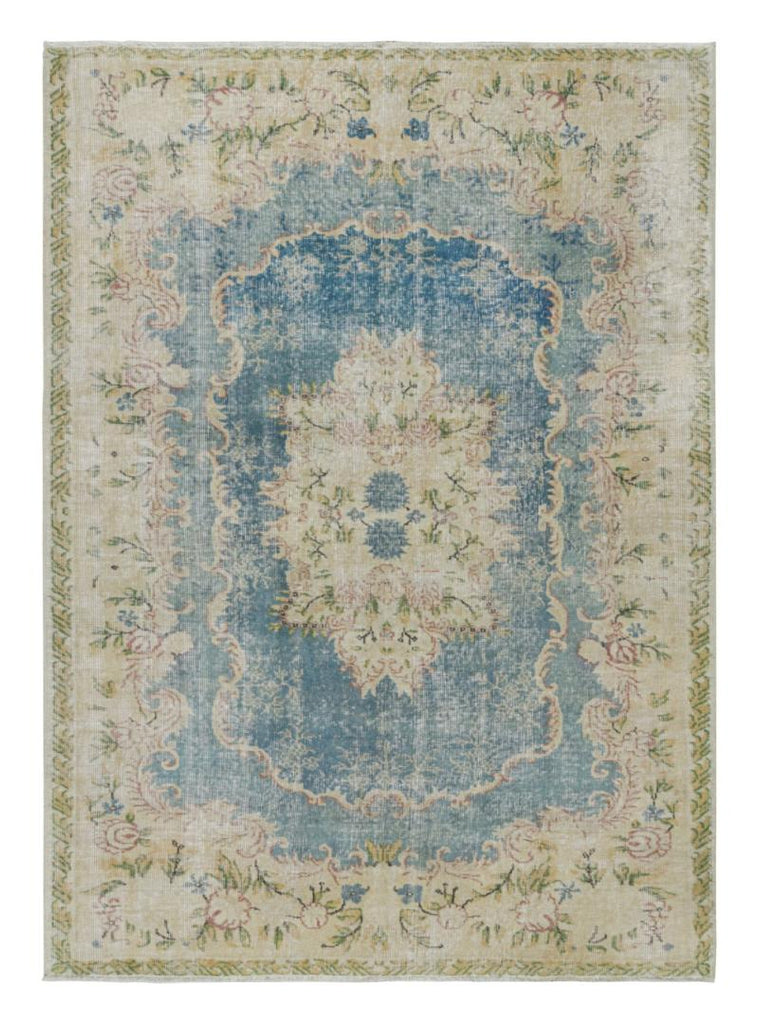 Aubusson Style Rug In Beige With Floral Patterns