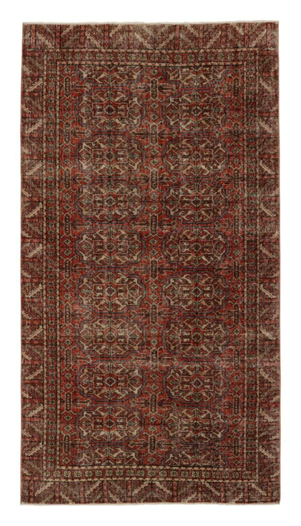 Vintage Zeki Muren Rug In Red With Tribal Geometric Patterns