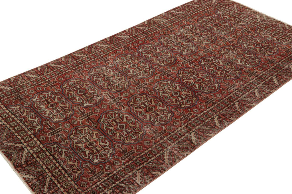 Vintage Zeki Muren Rug In Red With Tribal Geometric Patterns