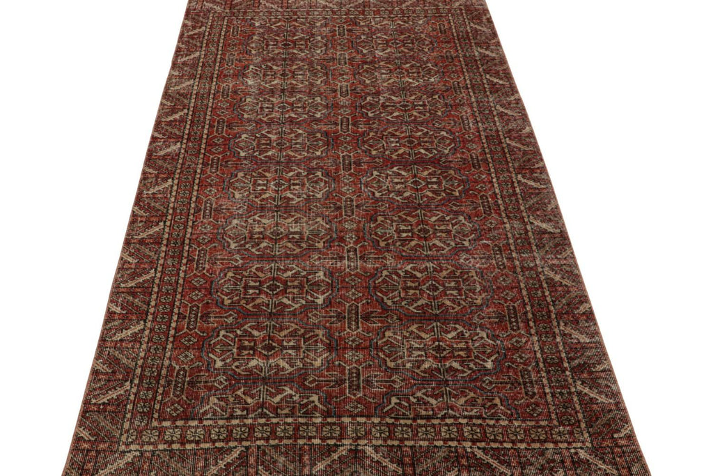 Vintage Zeki Muren Rug In Red With Tribal Geometric Patterns