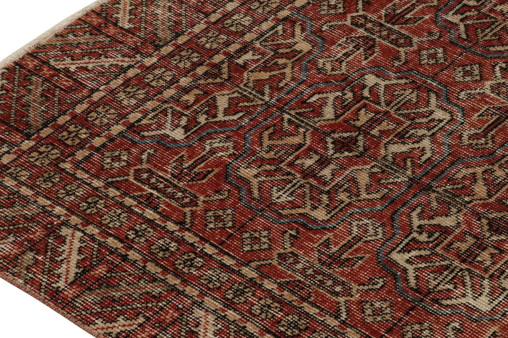 Vintage Zeki Muren Rug In Red With Tribal Geometric Patterns