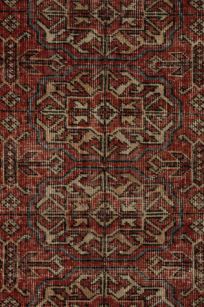 Vintage Zeki Muren Rug In Red With Tribal Geometric Patterns