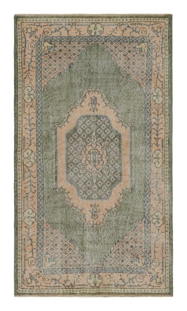 Vintage Zeki Muren Runner In Green Blue & Peach Patterns