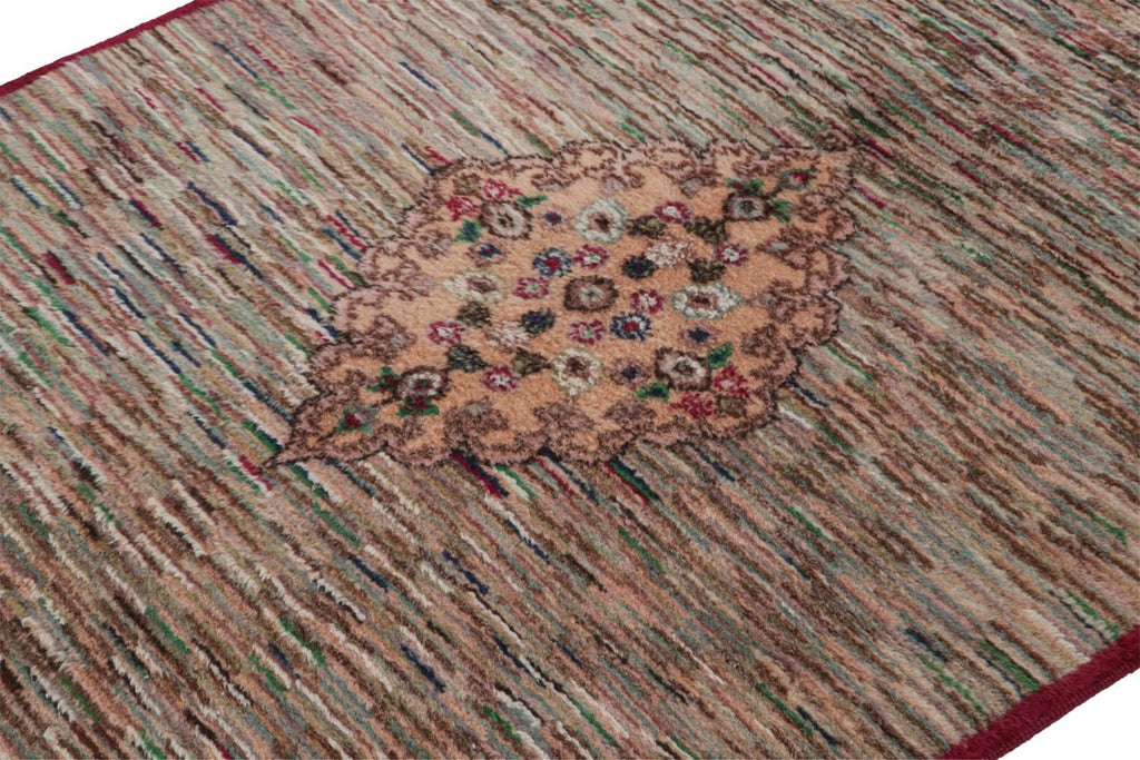 Vintage Muren Rug With Abstract Multihued Field And Medallion