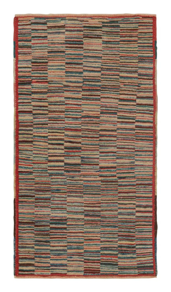 Vintage Turkish Burdur Rug With Polychromatic Striae Patterns