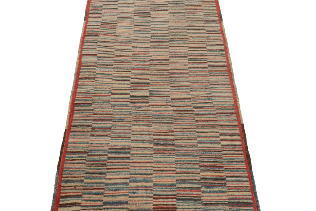 Vintage Turkish Burdur Rug With Polychromatic Striae Patterns