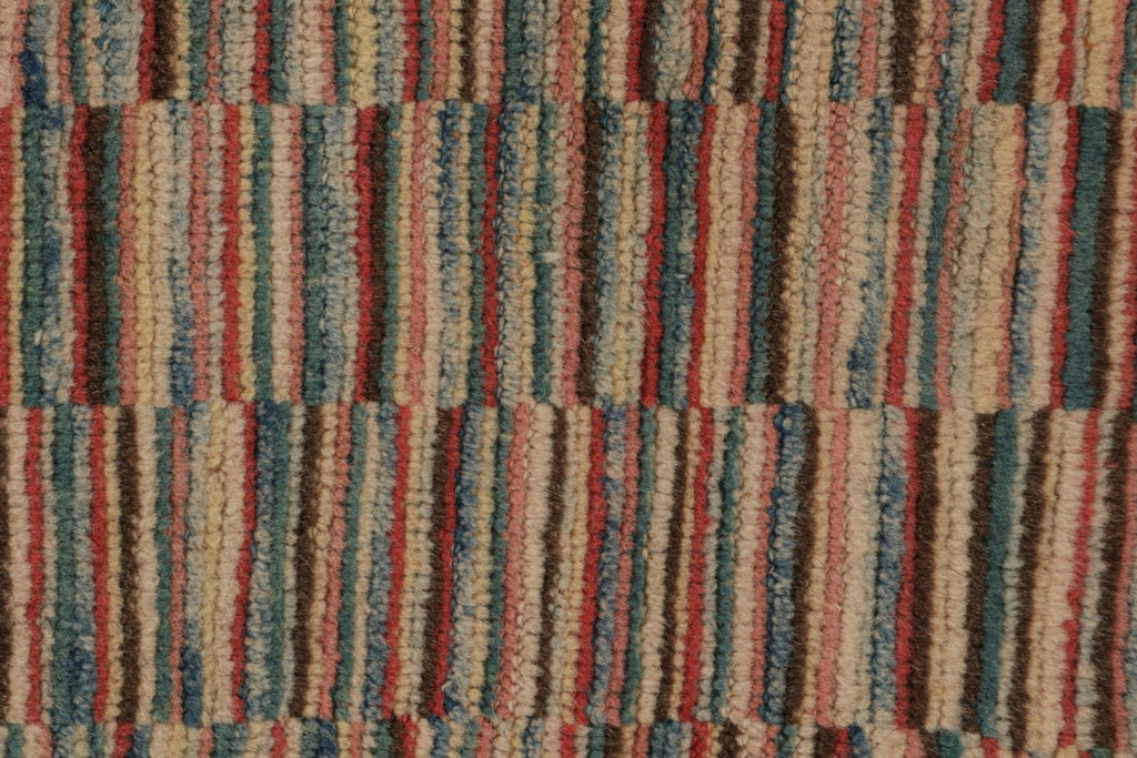 Vintage Turkish Burdur Rug With Polychromatic Striae Patterns