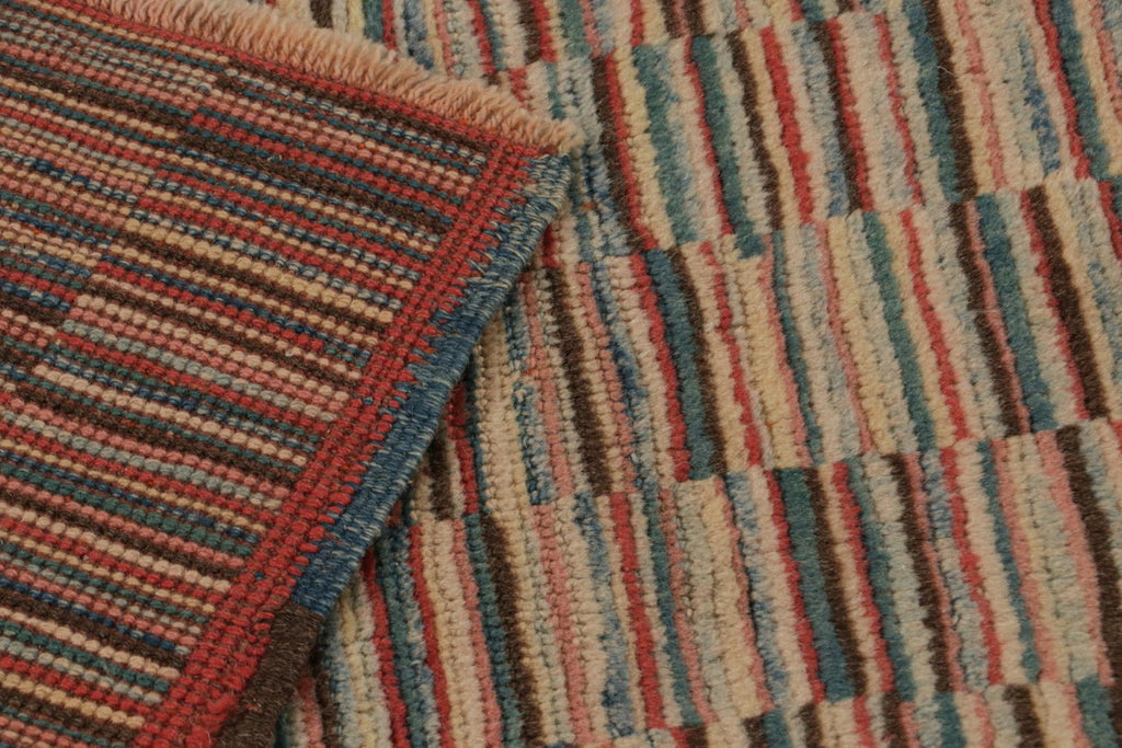 Vintage Turkish Burdur Rug With Polychromatic Striae Patterns