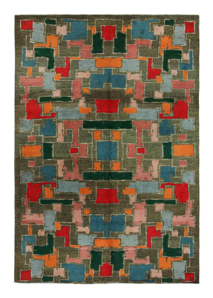 Vintage Zeki Muren Art Deco Rug With Geometric Patterns 84