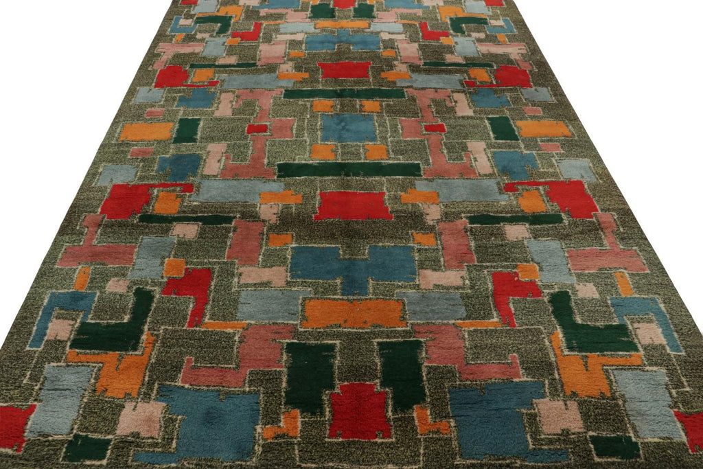 Vintage Zeki Muren Art Deco Rug With Geometric Patterns 84