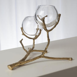 Twig 2 Vase Holder, Brass