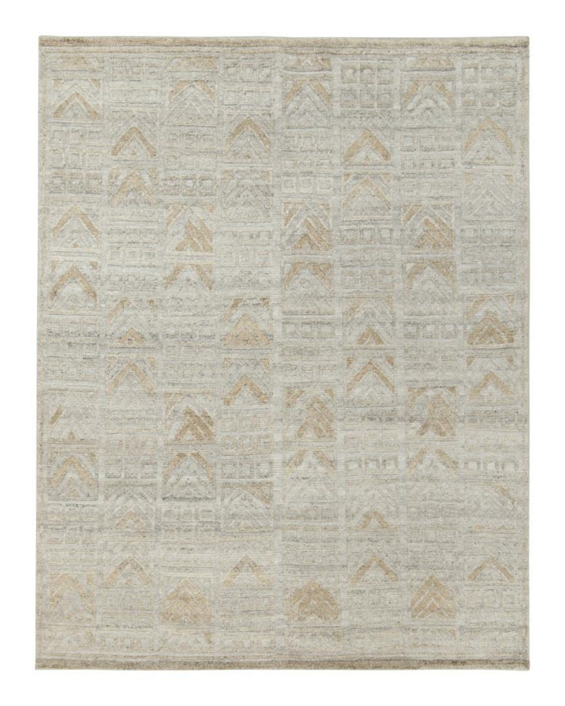 Scandinavian Outdoor Rug In Gray & Beige Geometric Pattern