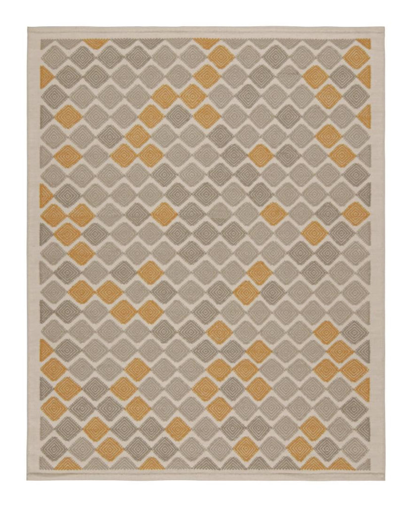 Scandinavian Rug In Beige & Gold Geometric Patterns