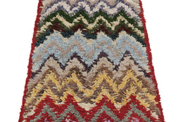 Vintage Azilal Moroccan Runner With Polychromatic Patterns 3x6