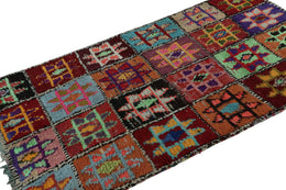 Vintage Azilal Moroccan Rug With Polychromatic Geometric Patterns