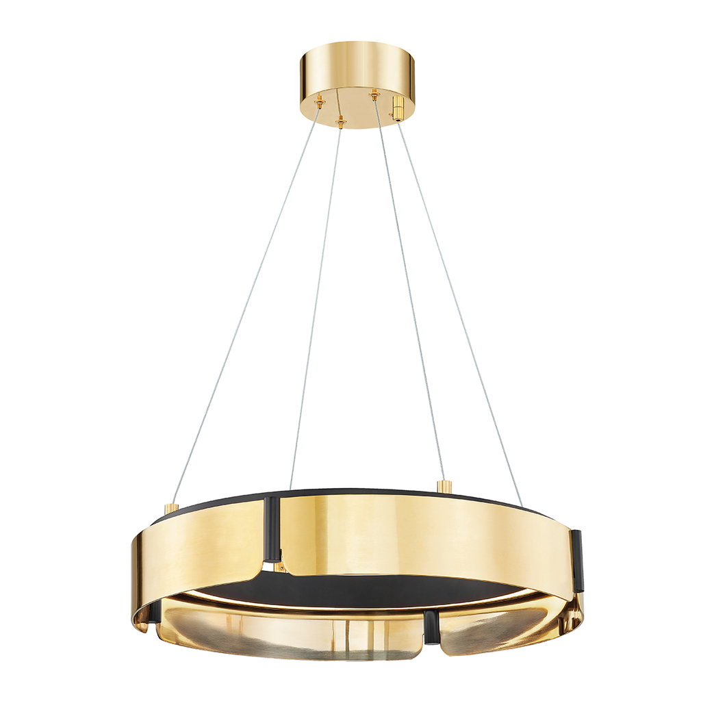 Tribeca Chandelier 21" - Aged Brass/Dusk Black