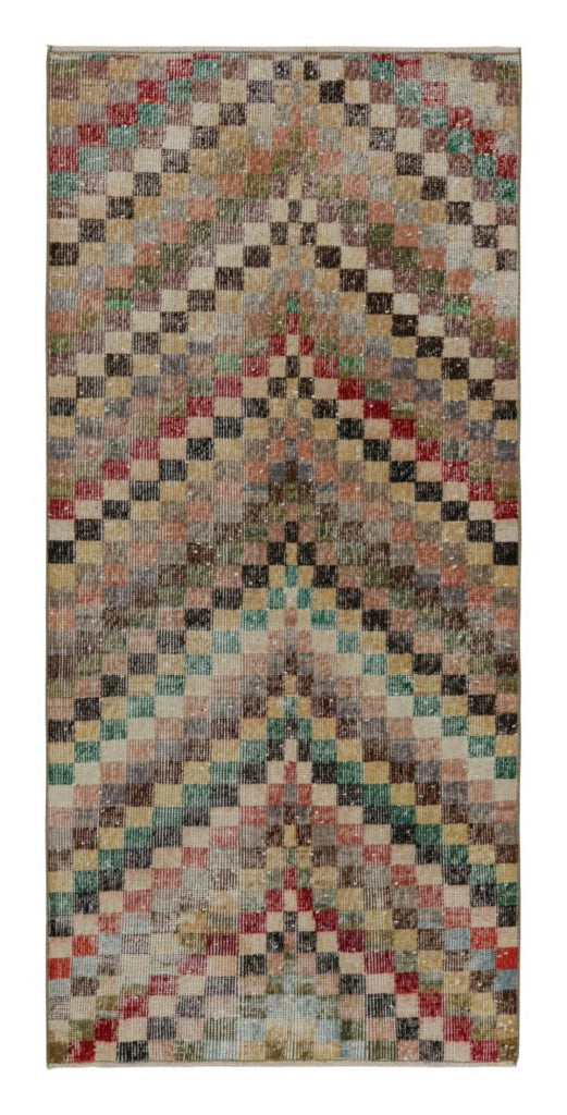 Vintage Zeki Muren Art Deco Runner Rug With Geometric Patterns 2x6