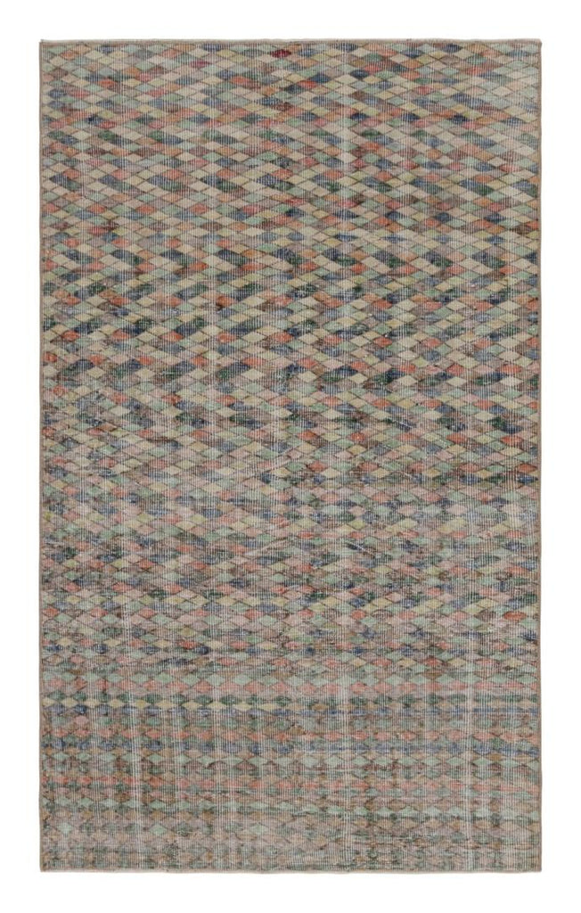 Vintage Zeki Muren Rug With Polychromatic Geometric Patterns 4×8