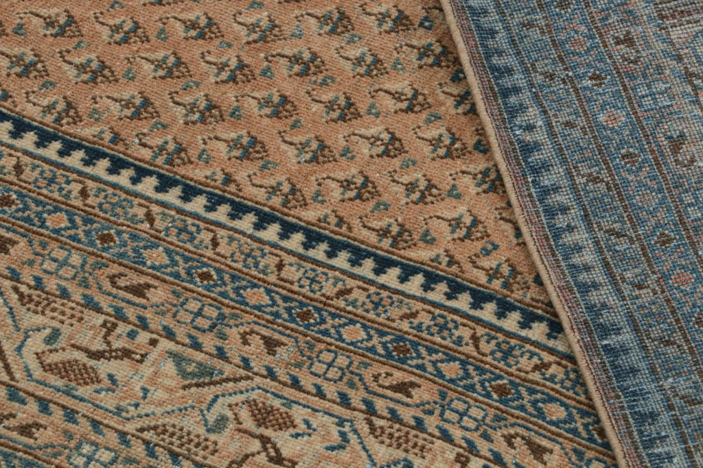 Vintage Indian Rug In Beige Brown And Blue Patterns