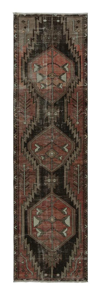 Vintage Persian Sarab Runner With Geometric Medallions 2x9