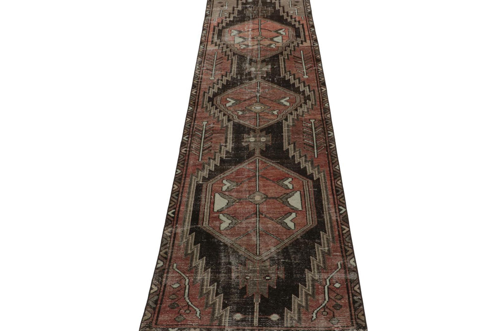 Vintage Persian Sarab Runner With Geometric Medallions 2x9