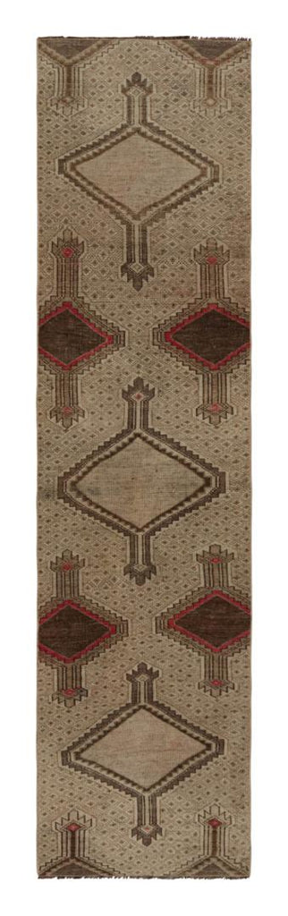 Vintage Persian Sarab Runner With Geometric Medallions 3x11