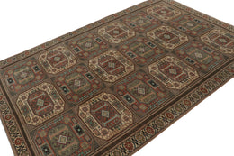 Vintage Oushak Rug With Tribal Geometric Pattern V